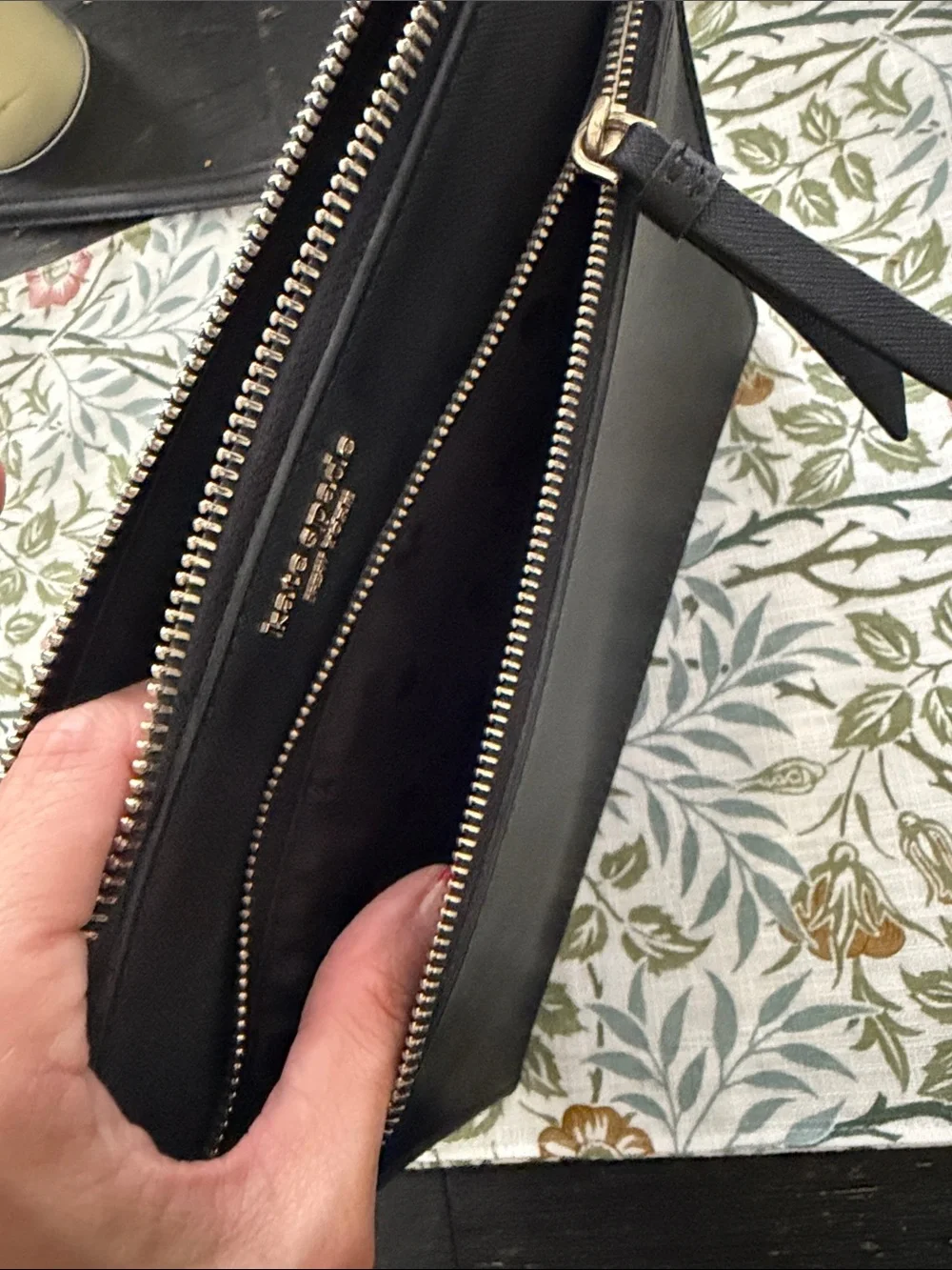 kate spade Black Leather Crossbody with Gold Hardware